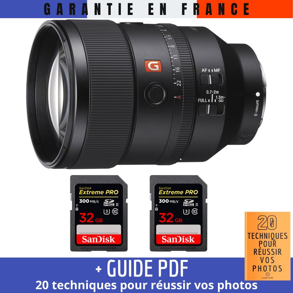 Sony FE 135mm f1.8 GM + 2 SanDisk UHS II 300 MB/ + Guide PDF 20 techniques pour réussir vos photos - vue 2