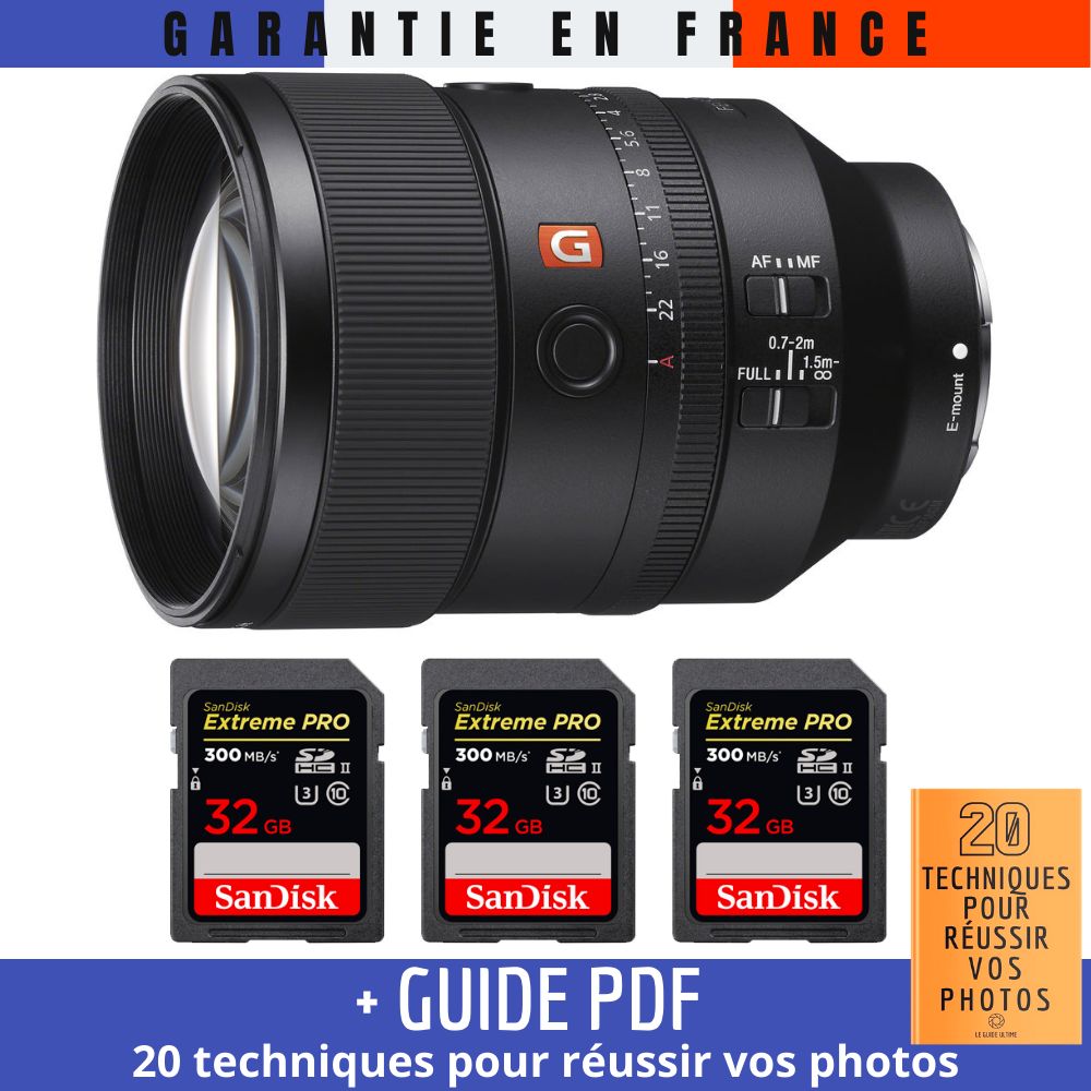 Sony FE 135mm f1.8 GM + 3 SanDisk UHS II 300 MB/ + Guide PDF 20 techniques pour réussir vos photos
