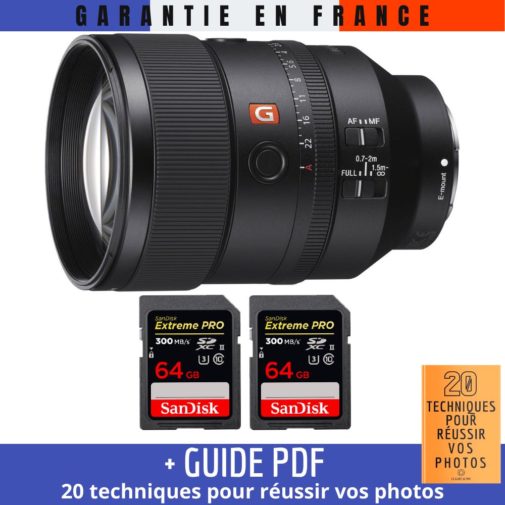 Sony FE 135mm f1.8 GM + 2 SanDisk UHS II 300 MB/ + Guide PDF 20 techniques pour réussir vos photos - vue 3