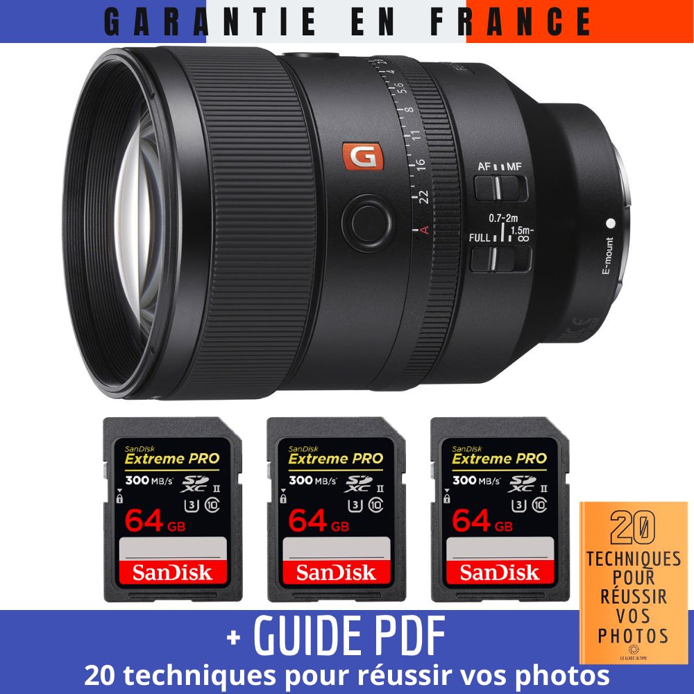 Sony FE 135mm f1.8 GM + 3 SanDisk UHS II 300 MB/ + Guide PDF 20 techniques pour réussir vos photos - vue 2