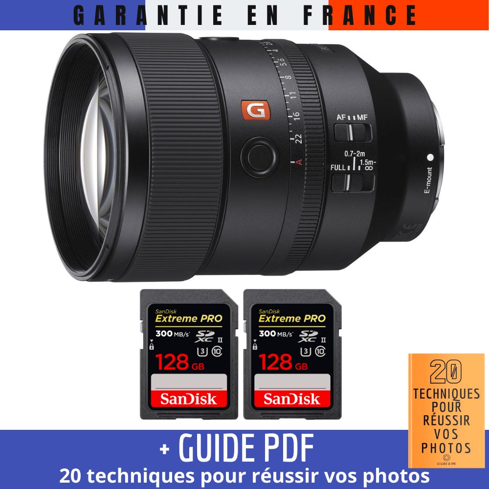 Sony FE 135mm f1.8 GM + 2 SanDisk UHS II 300 MB/ + Guide PDF 20 techniques pour réussir vos photos