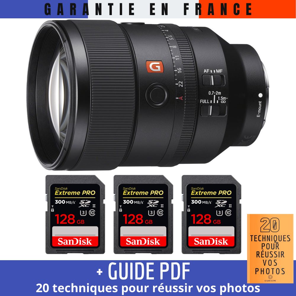 Sony FE 135mm f1.8 GM + 3 SanDisk UHS II 300 MB/ + Guide PDF 20 techniques pour réussir vos photos - vue 3