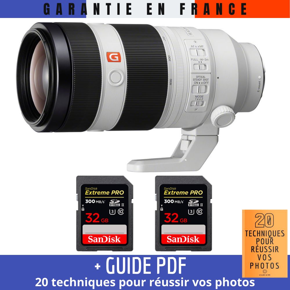 Sony FE 100 400mm f4.5 5.6 GM OSS + 2 SanDisk UHS II 300 MB/ + Guide PDF 20 techniques pour réussir vos photos - vue 2