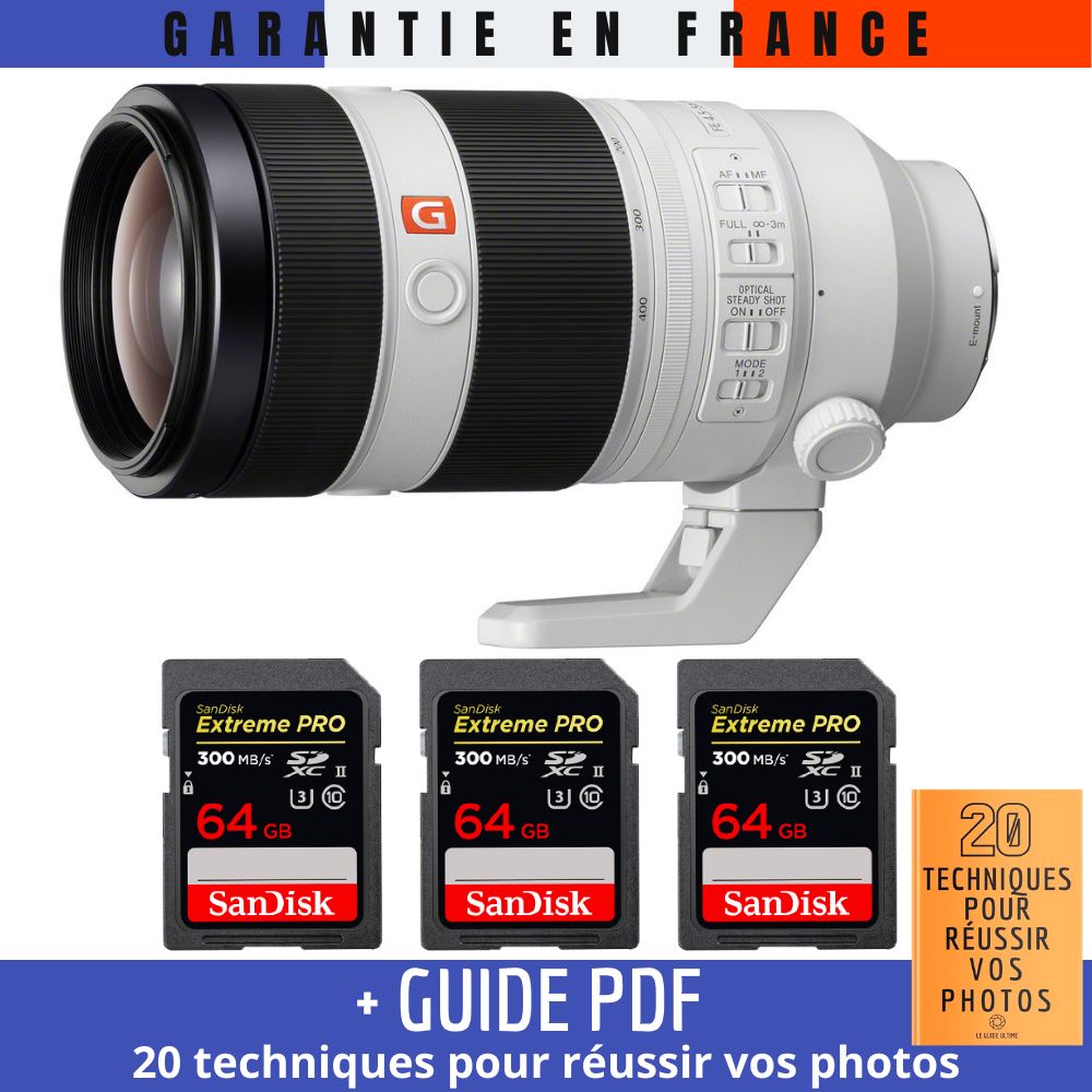 Sony FE 100 400mm f4.5 5.6 GM OSS + 3 SanDisk UHS II 300 MB/ + Guide PDF 20 techniques pour réussir vos photos - vue 2