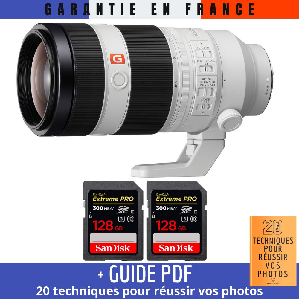 Sony FE 100 400mm f4.5 5.6 GM OSS + 2 SanDisk UHS II 300 MB/ + Guide PDF 20 techniques pour réussir vos photos - vue 3