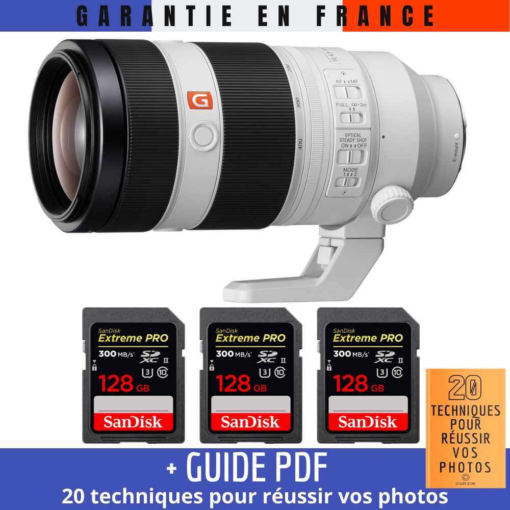 Sony FE 100 400mm f4.5 5.6 GM OSS + 3 SanDisk UHS II 300 MB/ + Guide PDF 20 techniques pour réussir vos photos - vue 3