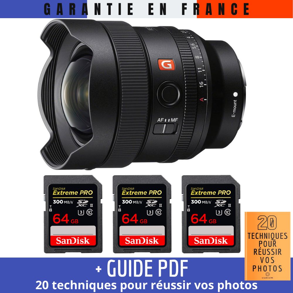 Sony FE 14mm f1.8 GM + 3 SanDisk UHS II 300 MB/ + Guide PDF 20 techniques pour réussir vos photos - vue 2