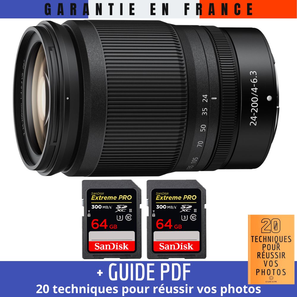 Nikon Z 24 200mm f4 6.3 VR + 2 SanDisk UHS II 300 MB/ + Guide PDF 20 techniques pour réussir vos photos - vue 2