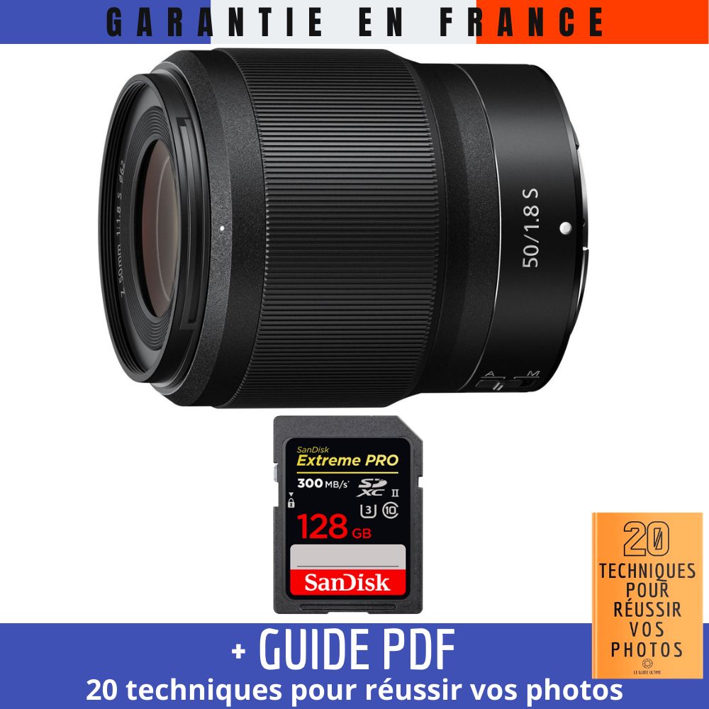 Nikon Z 50mm f1.8 + 1 SanDisk UHS II 300 MB/ + Guide PDF 20 techniques pour réussir vos photos - vue 2