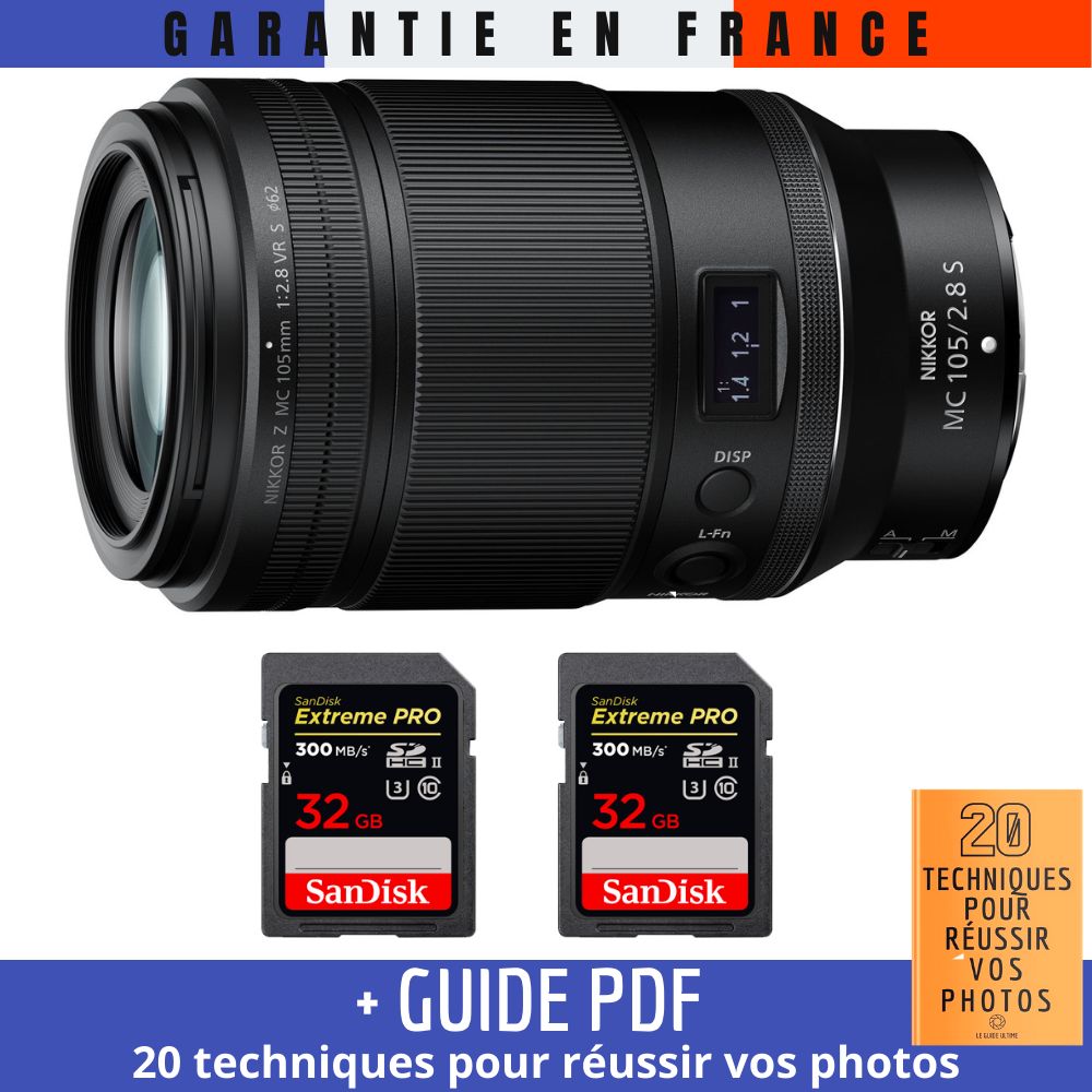 Nikon Z MC 105mm f2.8 VR Macro + 2 SanDisk UHS II 300 MB/ + Guide PDF 20 techniques pour réussir vos photos - vue 2