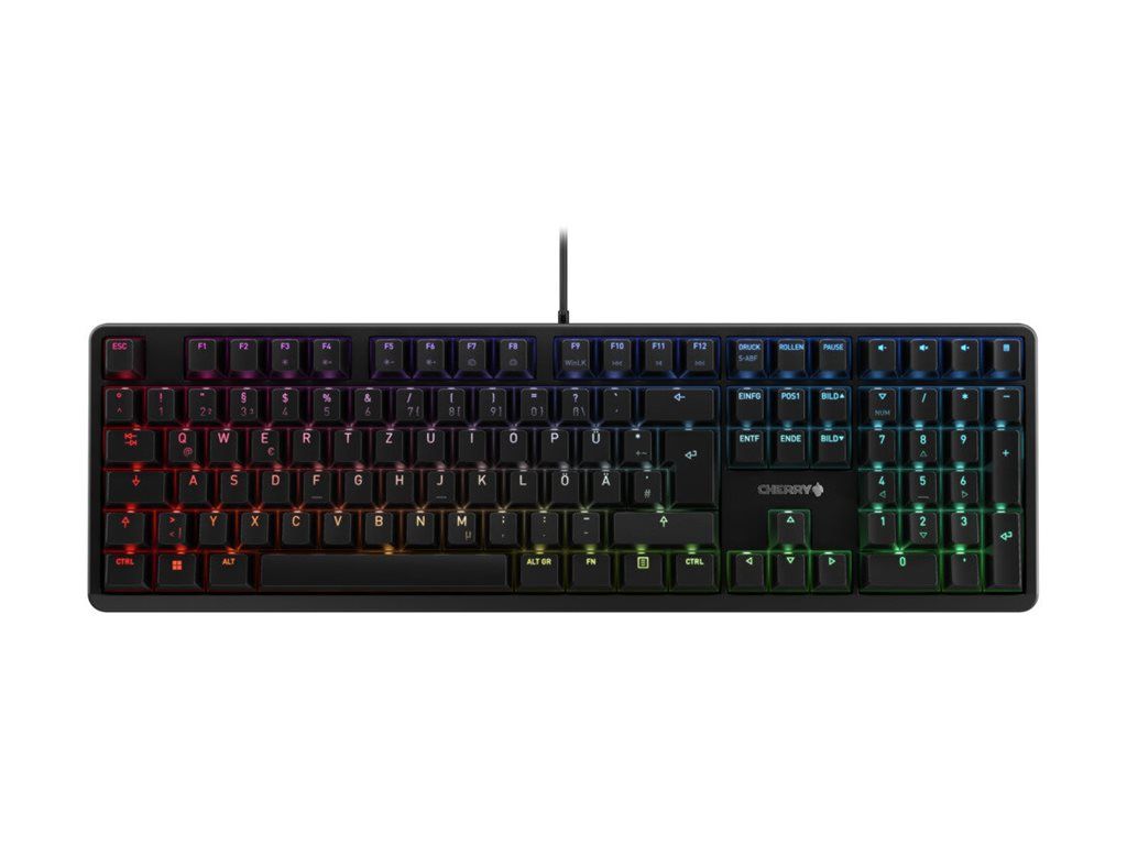 CHERRY G80-3000N RGB - Clavier - rétroéclairé - USB - Allemand - commutateur : CHERRY MX Silent Red - noir