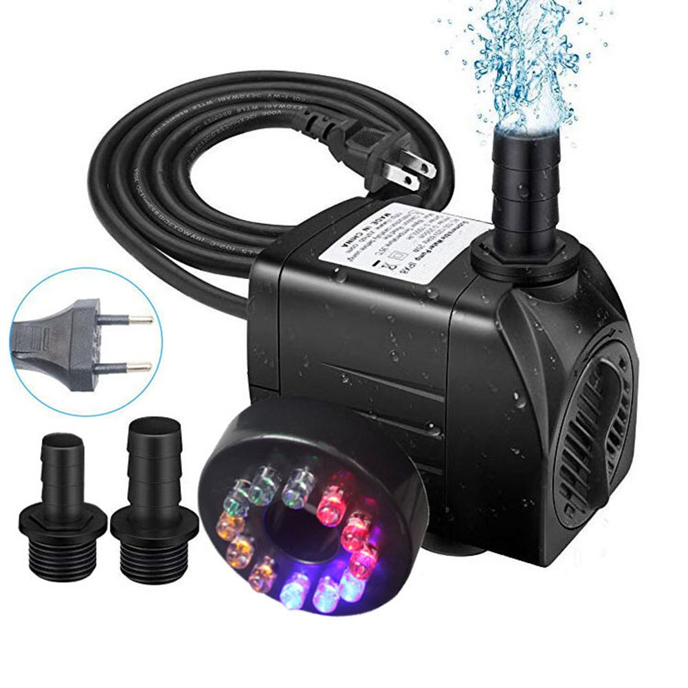 Puissante pompe à eau Submersible 220V/16W avec éclairage LED, pour fontaine de noël, étang, Aquarium, statue