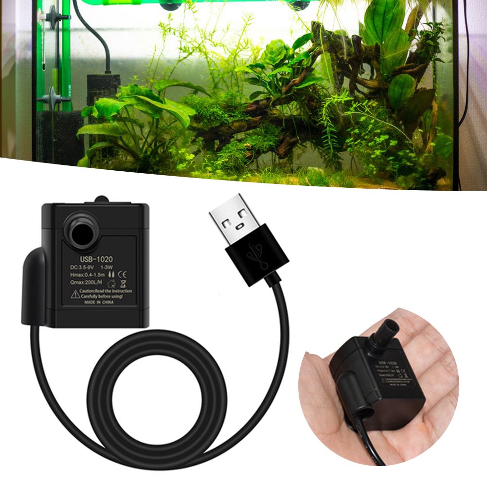 Mini Pompe À Eau Submersible Ultra Silencieuse, 5v, 200l/H, Tête De Levage, Moteur Usb, Pour Aquariums, Piscine, Aquarium