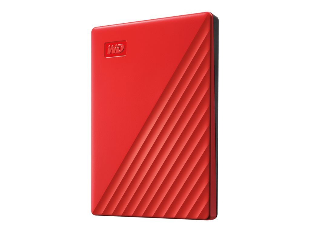 WD My Passport WDBYVG0020BRD - Disque dur - chiffré - 2 To - externe (portable) - USB 3.2 Gen 1 - AES 256 bits - rouge