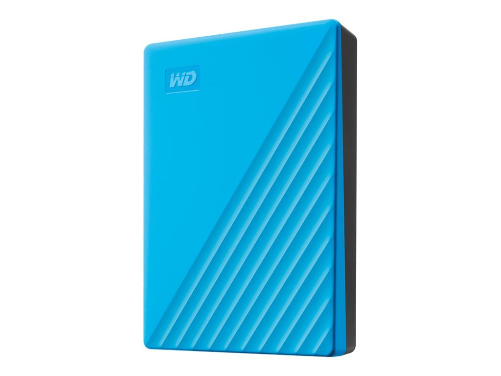 WD My Passport WDBPKJ0040BBL - Disque dur - chiffré - 4 To - externe (portable) - USB 3.2 Gen 1 - AES 256 bits - bleu