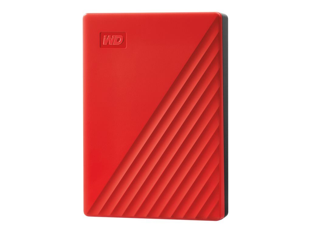 WD My Passport WDBPKJ0040BRD - Disque dur - chiffré - 4 To - externe (portable) - USB 3.2 Gen 1 - AES 256 bits - rouge