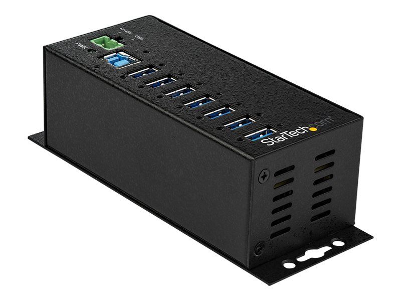 StarTech.com Hub USB 3.0 industriel à 7 ports Alimentation externe Protection contre DES et les surtensions jusqu'à HB30A7AME Concentrateur hub 7 x USB 3.2 Gen 1 Montage sur...