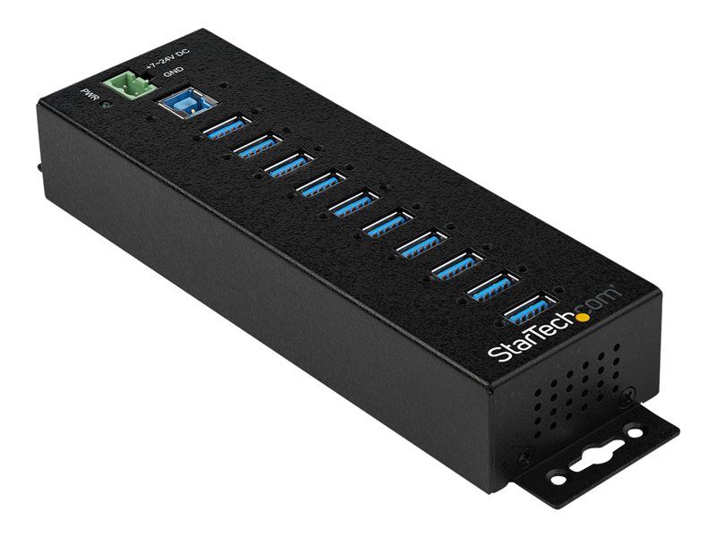 StarTech.com Hub USB 3.0 industriel à 10 ports Alimentation externe Protection contre DES et les surtensions jusqu'à HB30A10AME Concentrateur hub 10 x USB 3.2 Gen 1 Montage...