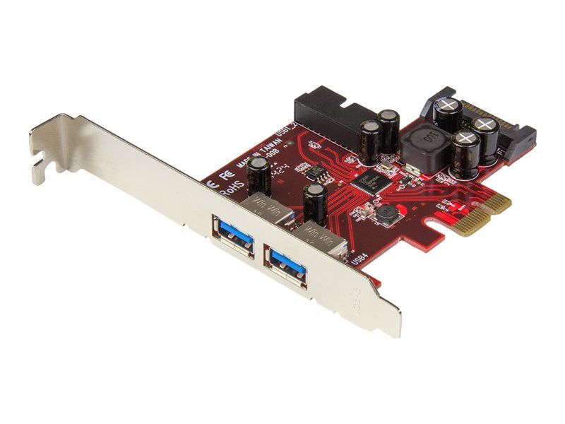 StarTech.com Carte contrôleur PCI Express à 4 ports USB 3.0 2 externes 2 internes - vue 2