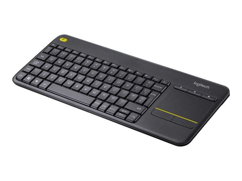 Clavier tactile sans fil Logitech K400 Plus - Clavier - sans fil - 2.4 GHz - QWERTY - International US - noir