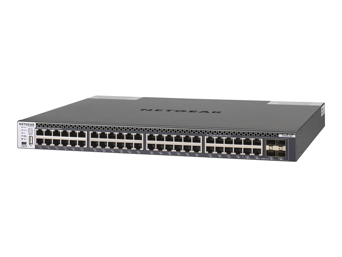 NETGEAR M4300 48X Commutateur C3 Géré 48 x 10 Gigabit Ethernet + 4 x 10 Gigabit SFP+ partagés flux d'air de 'avant vers 'arrière Montable sur rack