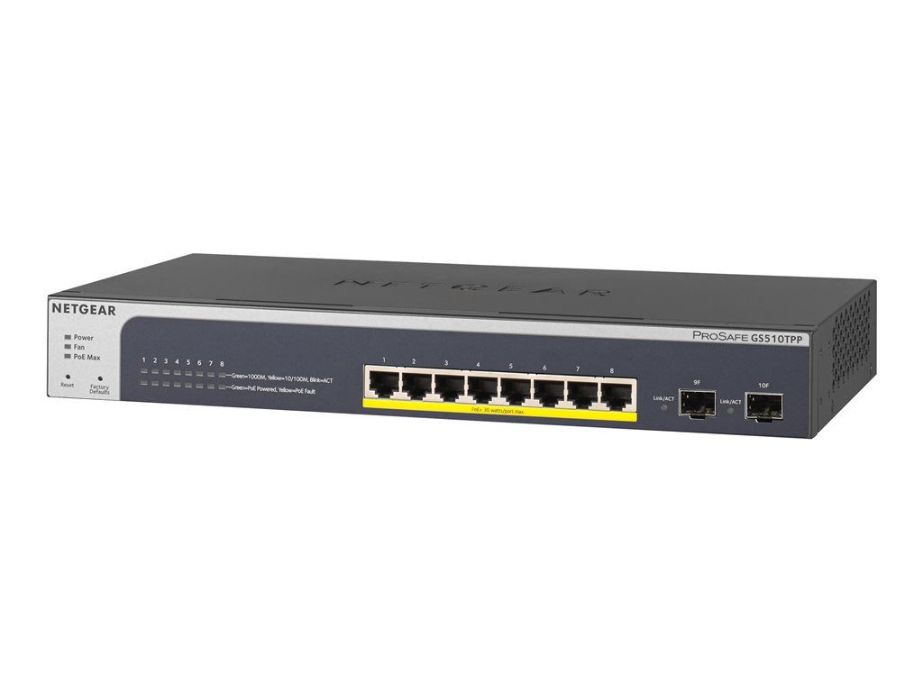 Netgear Smart Switches Gs510Tpp Switch 8 Ports 101001000 Bas - vue 5