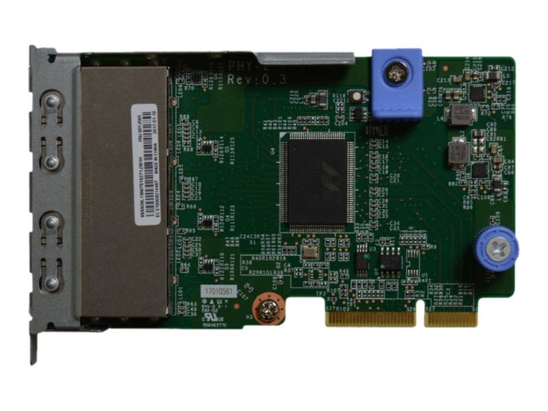 Lenovo ThinkSystem - Adaptateur réseau - LAN-on-motherboard (LOM) - Gigabit Ethernet x 4 - pour ThinkAgile VX Certified Node 7Y94, 7Z12; ThinkAgile VX7820 Appliance