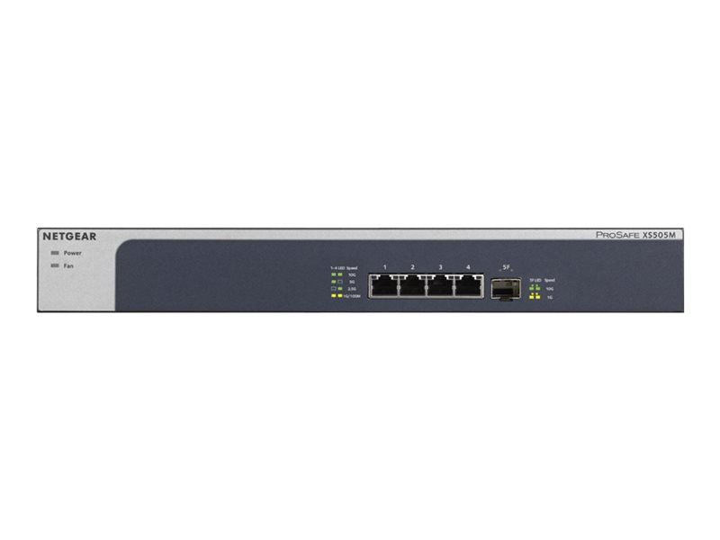 NETGEAR XS505M - Commutateur - non géré - 4 x 10 Gigabit Ethernet + 1 x 10 Gigabit SFP+ - de bureau, Montable sur rack