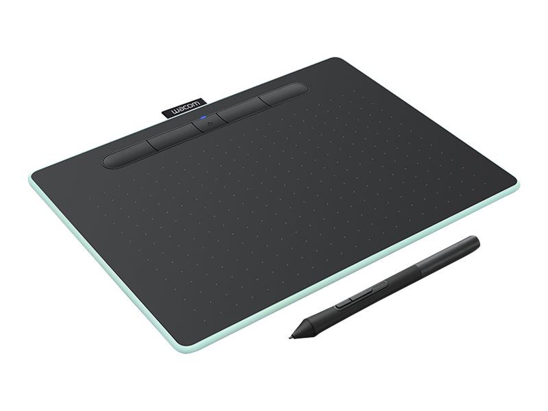 Stylet créatif Wacom Intuos Moyen - Numériseur - 21.6 x 13.5 cm - électromagnétique - 4 boutons - sans fil, filaire - USB, Bluetooth - vert pistache