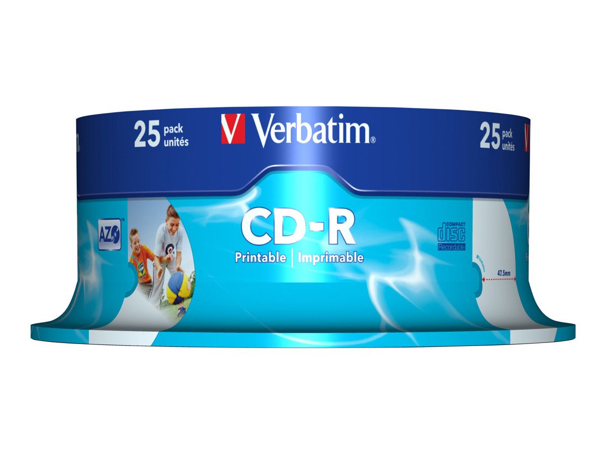 Verbatim CD R700MB 52x SupAZO Spdl printabl 25pk
