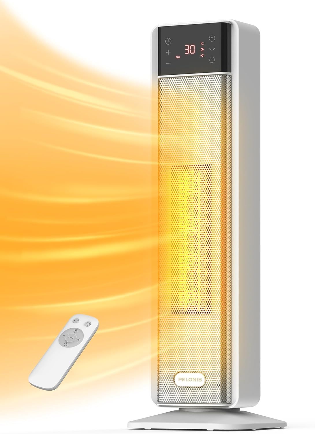 PELONIS Radiateur soufflant 2000W, oscillation 75° & minuterie 24 heures