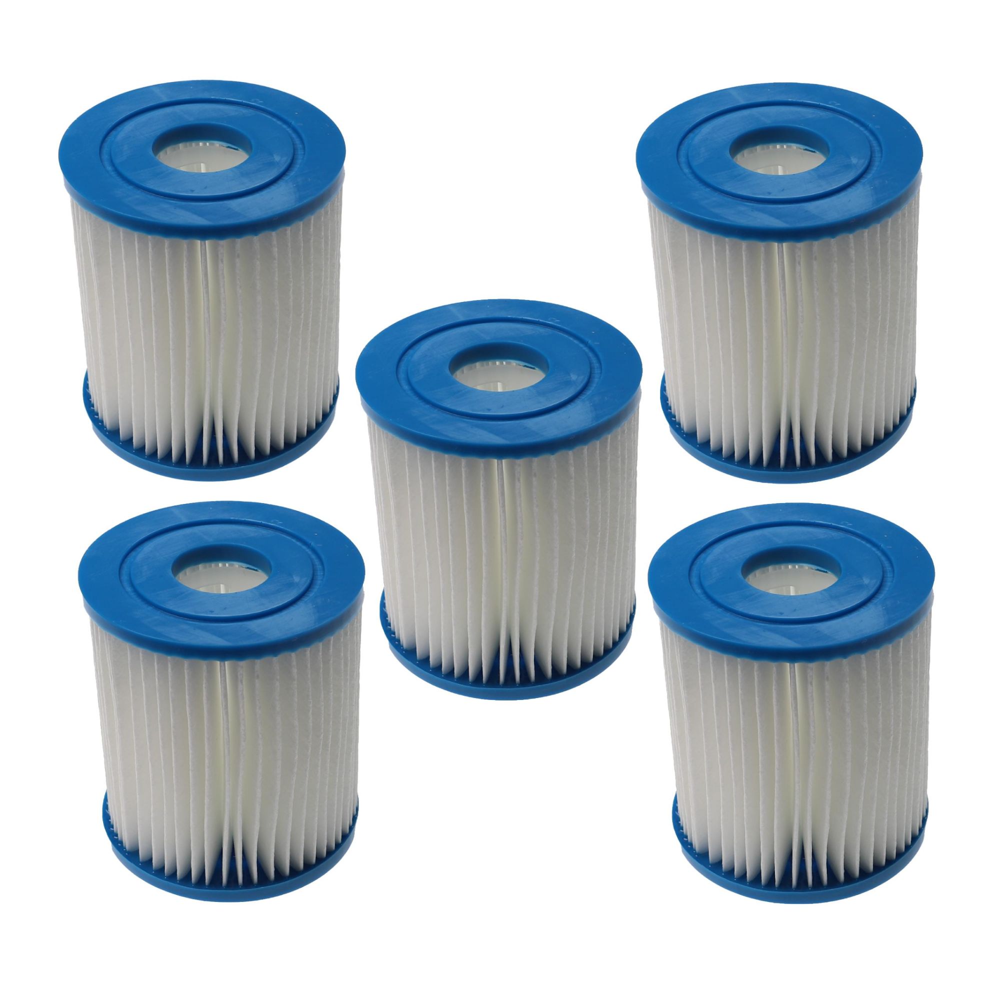 vhbw 5x Cartouche filtrante compatible avec Bestway Flowclear 58381 (1,249 l/h) piscine pompe de filtration - Filtre à eau, blanc / bleu