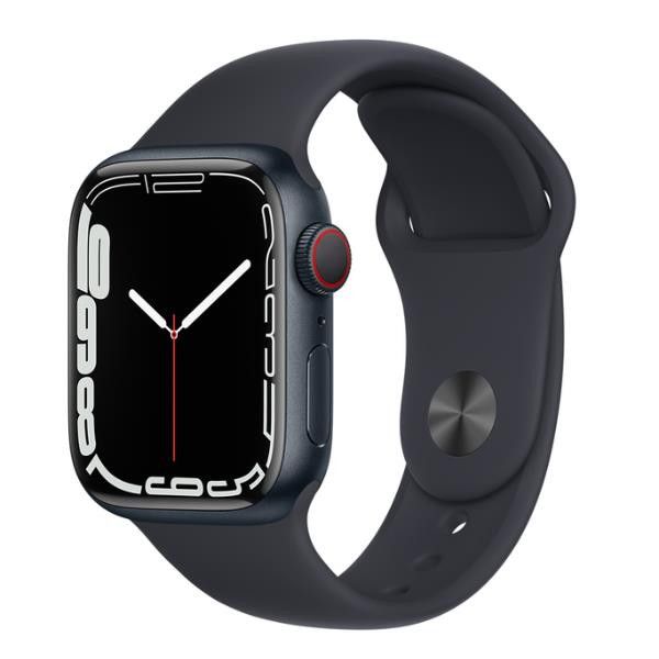 Apple Watch Series 7 OLED 41 mm Numérique Écran tactile 4G Noir Wifi GPS (satellite)