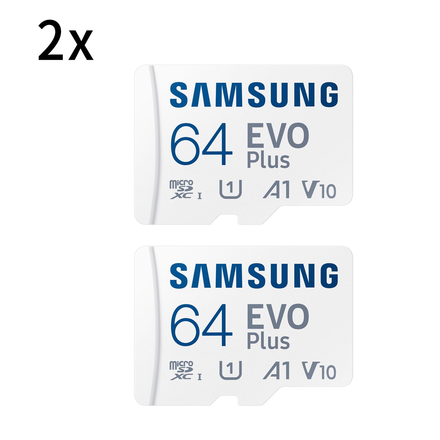 2PCS Carte mémoire Micro SD SDXCSAMSUNG EVO PLUS MB MC64KAEU 130Mb/ ideal pour smartphone tablette etc.