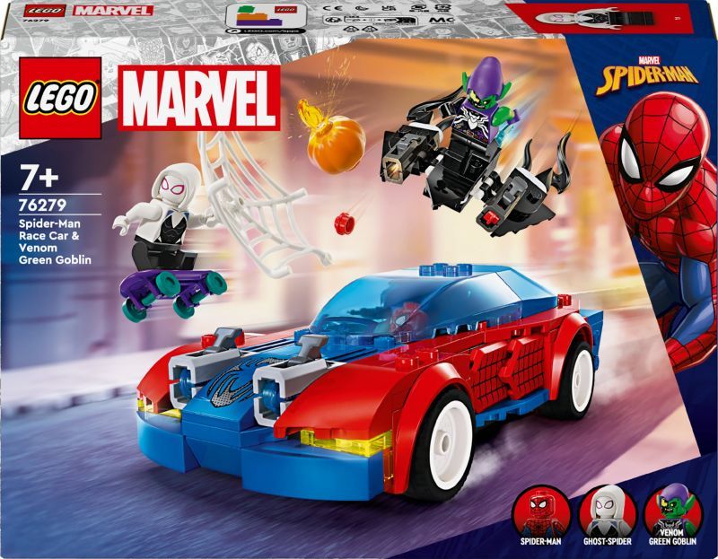 Lego Marvel - La Voiture De Course De Spider-Man Contre Le Bouffon Vert Venomisé - 76279