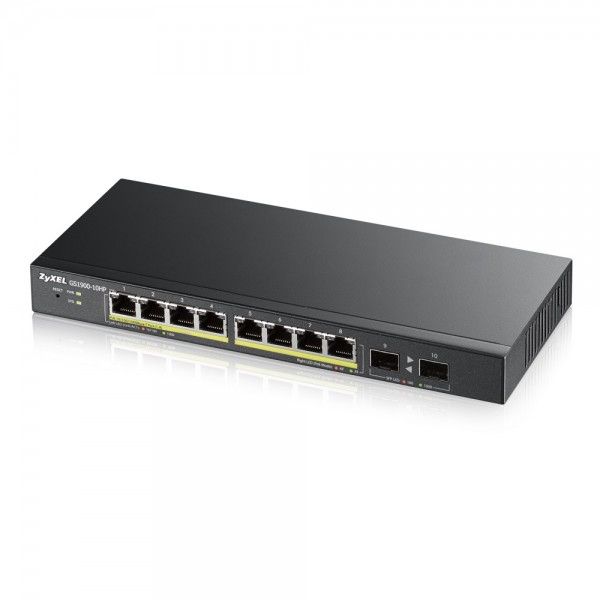 Zyxel GS1900 8HP v3 PoE Géré L2 Gigabit Ethernet 101001000 Connexion Ethernet supportant 'alimentation via ce port PoE Neuf - vue 3