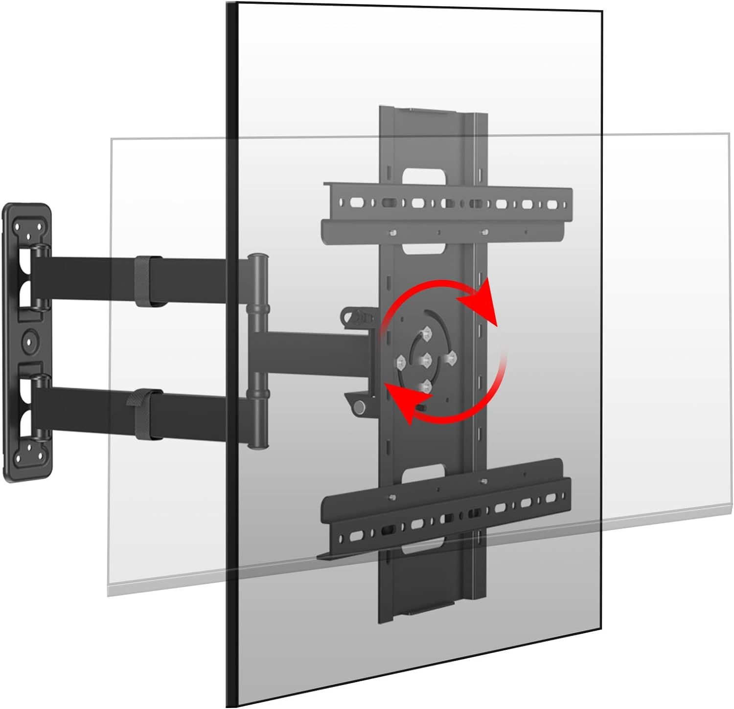 Support Mural TV 32-60 Pouces TV Vertical Rotatif à 90° Fixation Murale Tele Orientable Inc ble, Bras Télévision Mural Articulé Vesa de 400x400mm, Capacité 28kg, DY3260