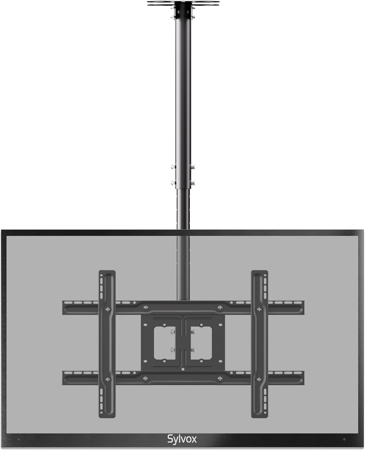 Support Plafond TV à écran LED LCD OLED de 81,3 à 165,1 cm, VESA 600 x 400 mm, Capacité imale 35 kg, réglable en Hauteur Totale, support Mural inc ble + 15°/-5°