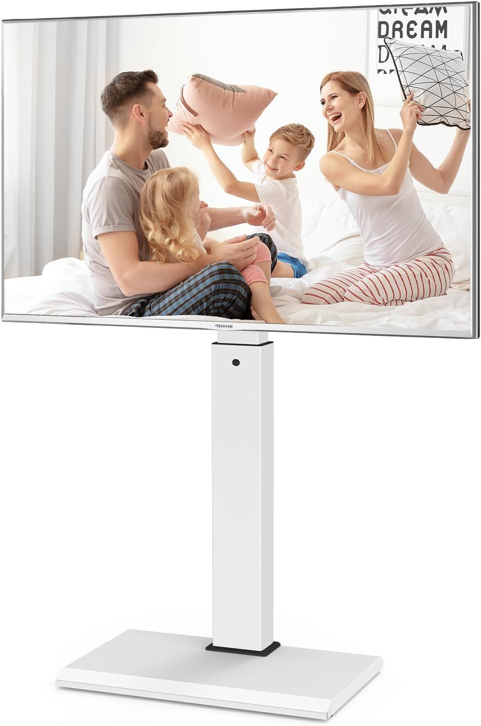 Support TV Pied au Sol avec Base en Fer pour Téléviseur de 26 à 65 Pouce Ecran LED LCD Plasma Meuble TV Pivotant Réglable en Hauteur VESA 400 x 400 mm