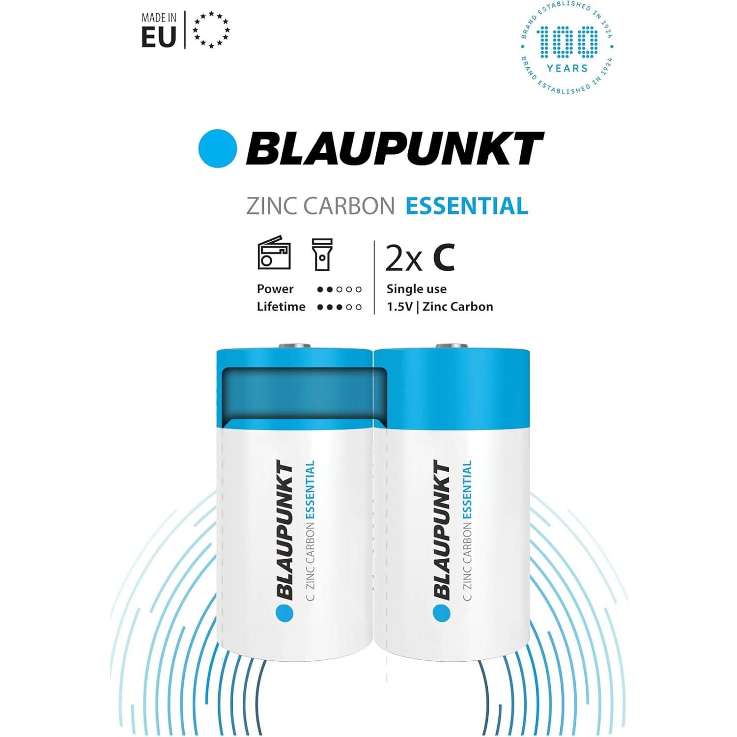 BLAUPUNKT Piles C Zinc Essential R14 Lot de 2