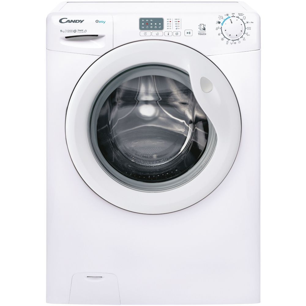 Machine à laver hublot Candy EASY EY 1291DE/1-S - 60x52x85 cm (lxpxh) - 61 litres - 9 kg - 1200 tours/min - blanc