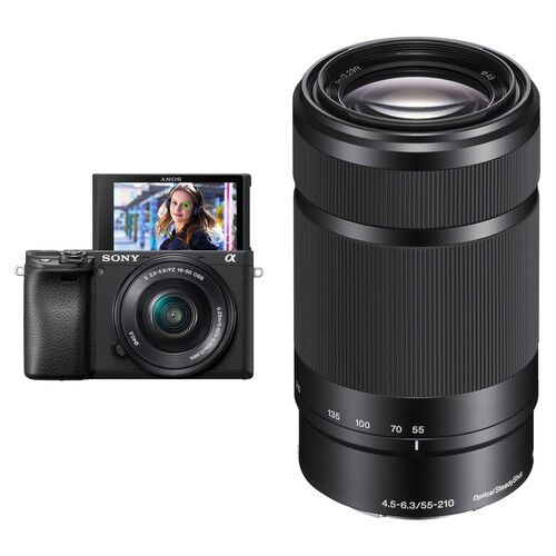 Sony alpha 6400 ( A6400 ) 24.2 mpix noir + Objectif 16-50mm F 3.5-5.6 OSS (noir) + Objectif 55-210mm F 4.5-6.3 OSS