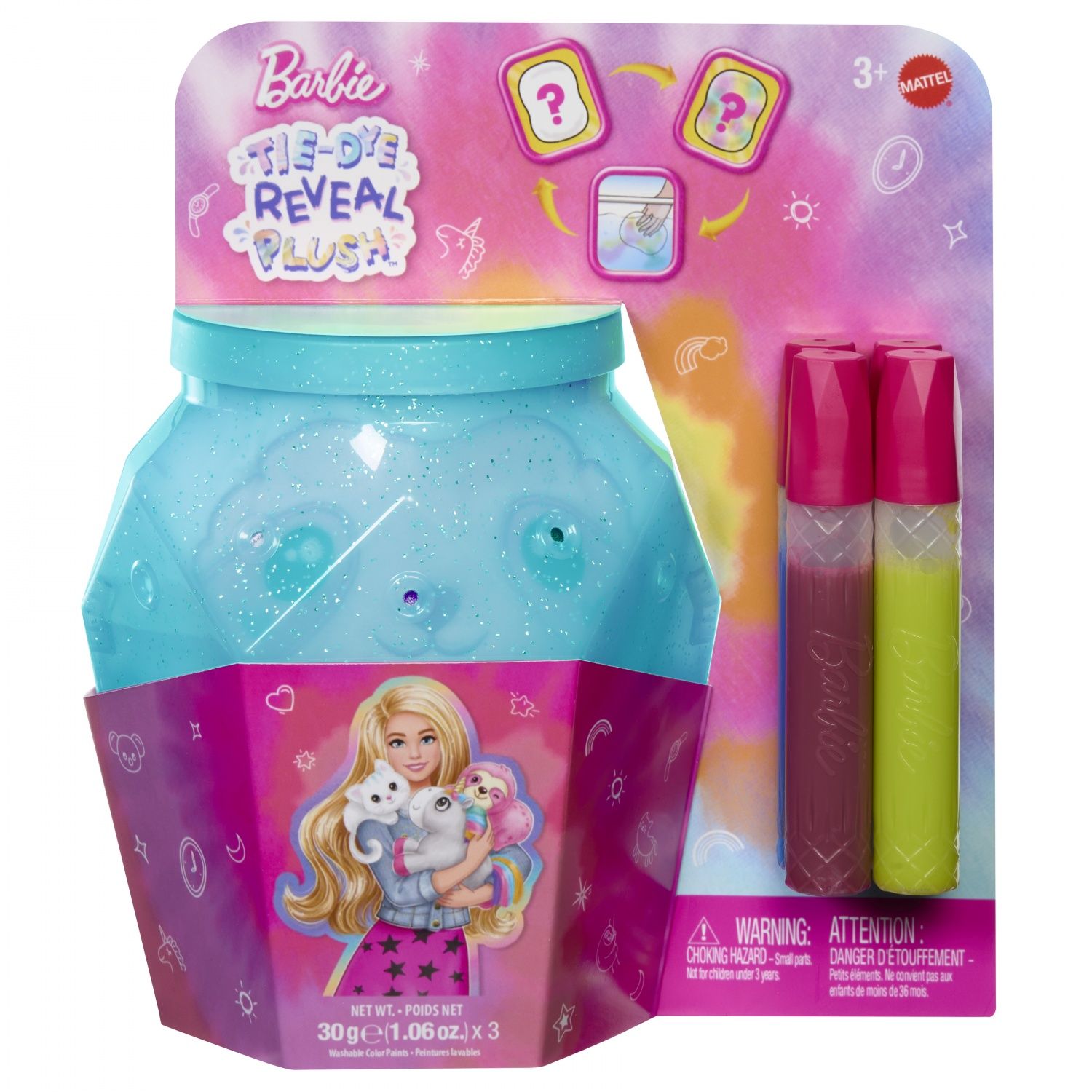 Barbie Tie Dye Reveal 17 8 Cm En Tissu Lavable Peluche Et +
