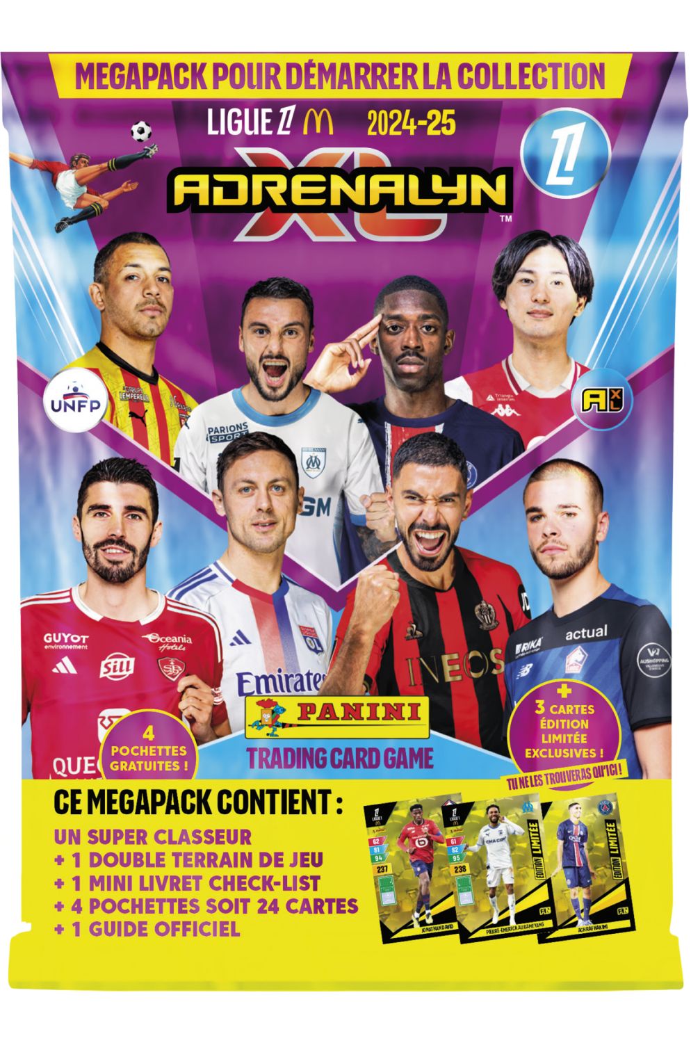ADRENALYN LIGUE 1 McDONALD' 2024 2025 TRADING CARDS GAME Starter pack 1 classeur + 4 pochettes + 3 cartes édition limitée + Checklist + gameboard + - vue 3
