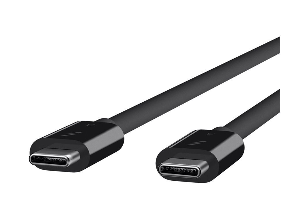 Belkin Thunderbolt 3 - Câble Thunderbolt - 24 pin USB-C (M) pour 24 pin USB-C (M) - USB 3.1 Gen 2 / Thunderbolt 3 / DisplayPort 1.2 - 80 cm - noir - pour P/N: F4U109tt