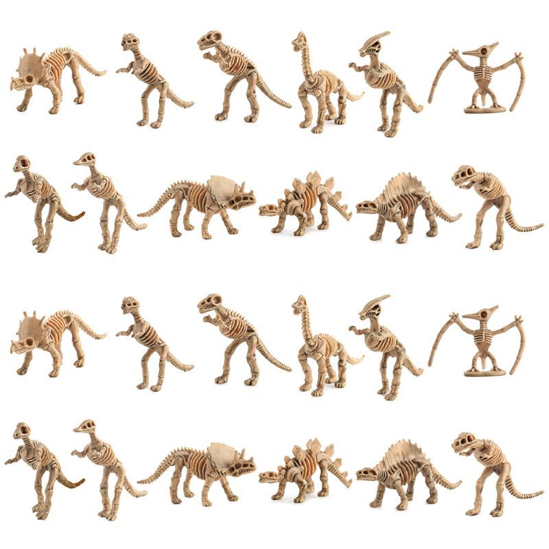 24pcs Squelette De Dinosaure Pétrifaction, Figurines Assorties Os Dino, Cadeau Éducatif Pour Jeu Scientifique, Creuser Du Sable Dino, Fête Favo