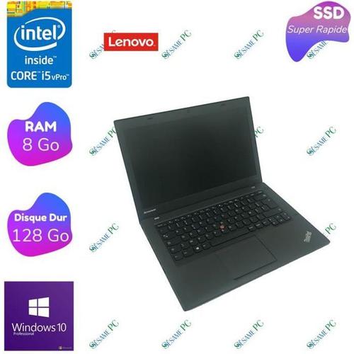 Lenovo T440 - Intel Core i5 4300U - Ram 8 Go - SSD 128 Go - 14" - Windows 10 Professionnel - Ordinateur Portable