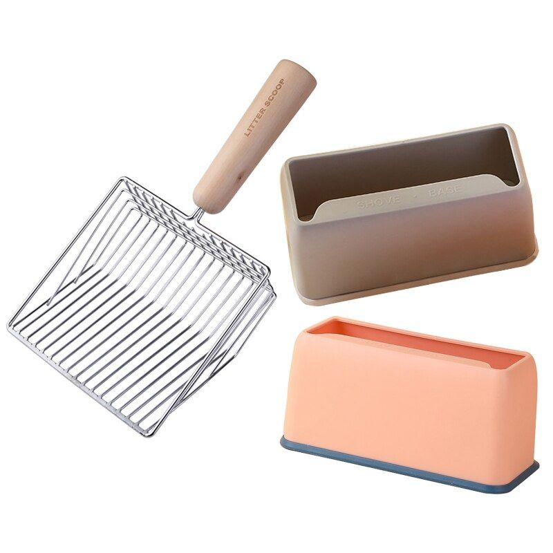 Pelle À Litière Rapide Tout En Métal Pour Chats, Bac À Litière, Tamis, Pelle Profonde, Support De Couleur Unie Pour Boîte À Litière