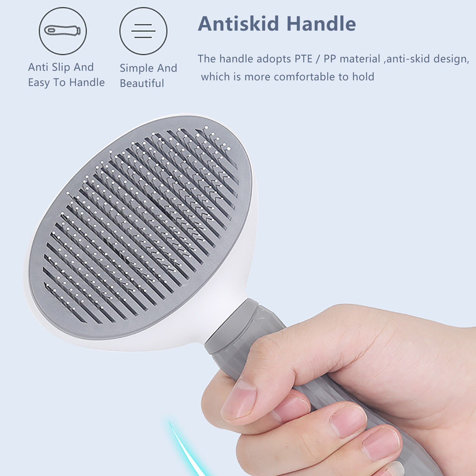 Brosse De Toilettage Pour Animaux De Compagnie, Pour Chiens Et Chats, Pour La Perte Et Le Nettoyage, Peigne En Silicone À Poignée Souple, Démêlant