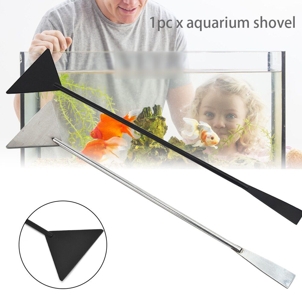 Pelle D'aquarium En Acier Inoxydable, Outil De Nettoyage Pour Aquarium, Aquarium En Acier Inoxydable, Aplatit L'eau De Sable, Boue D'herbe, Entretien D'aménagement Paysager, Double Tête